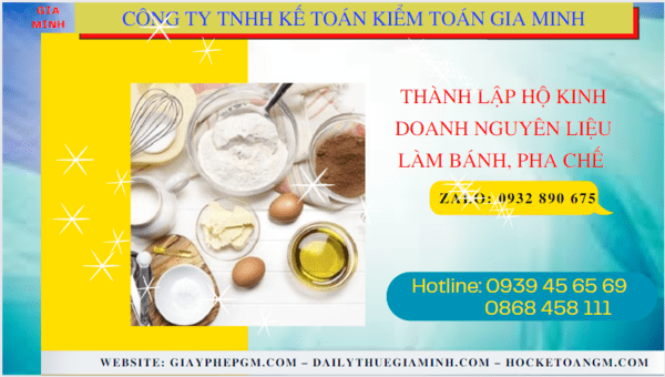 Thành lập hộ kinh doanh nguyên liệu làm bánh, pha chế tại vĩnh phúc 6 Hồ sơ thành lập hộ kinh doanh nguyên liệu làm bánh, pha chế gồm những gì tại Vĩnh Phúc