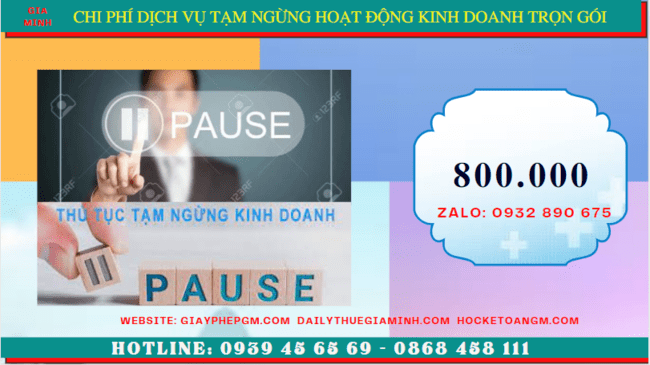 Dịch vụ tạm ngừng hoạt động kinh doanh trọn gói tại TP Hưng Yên 13 Chi phí thủ tục tạm ngừng kinh doanh công ty tại TP Hưng Yên