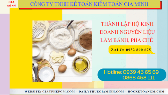 Thành lập hộ kinh doanh nguyên liệu làm bánh, pha chế tại lạng sơn 6 Hồ sơ thành lập hộ kinh doanh nguyên liệu làm bánh, pha chế gồm những gì tại Lạng Sơn