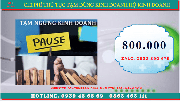 Chi phí tạm dừng kinh doanh hộ kinh doanh tại Phú Quốc