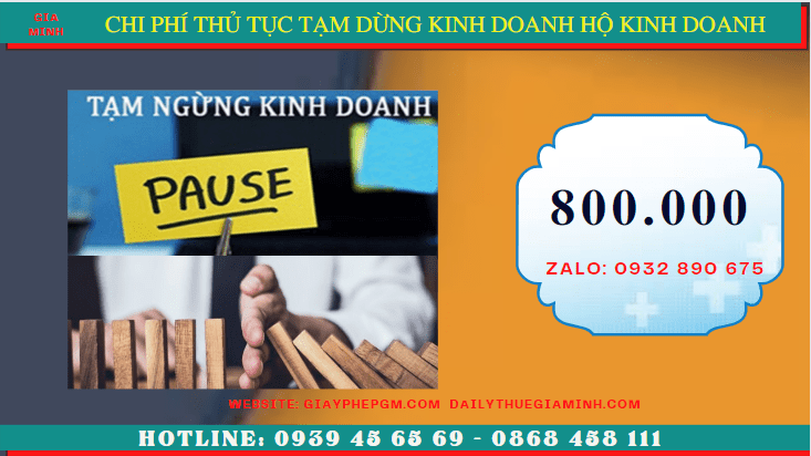Thủ tục tạm dừng kinh doanh hộ kinh doanh tại Phú Thọ 5 Chi phí tạm dừng kinh doanh hộ kinh doanh tại Phú Thọ