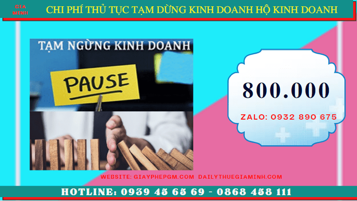 Chi phí tạm dừng kinh doanh hộ kinh doanh tại Hà Giang