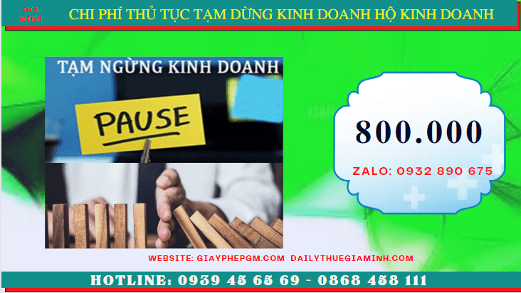 Thủ tục tạm dừng kinh doanh hộ kinh doanh tại Bắc Kạn 5 Chi phí Thủ tục tạm dừng kinh doanh hộ kinh doanh tại Bắc Kạn