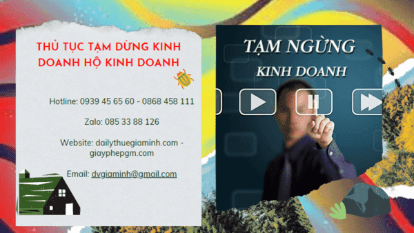 Thủ tục tạm dừng kinh doanh hộ kinh doanh tại Tuyên Quang 4 Thủ tục tạm dừng kinh doanh hộ cá thể 2022 tại Tuyên Quang