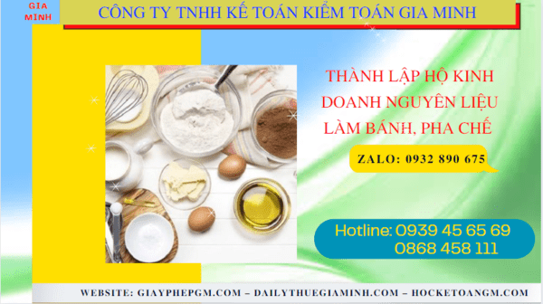 Hồ sơ thành lập hộ kinh doanh nguyên liệu làm bánh, pha chế gồm những gì tại Phú Quốc