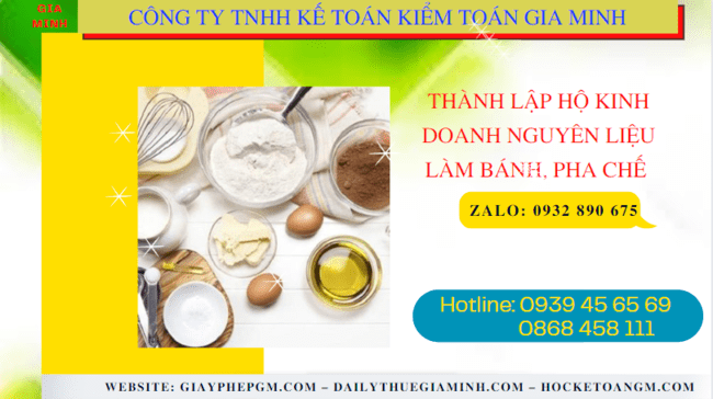 Thành lập hộ kinh doanh nguyên liệu làm bánh, pha chế tại tuyên quang 6 Hồ sơ thành lập hộ kinh doanh nguyên liệu làm bánh, pha chế gồm những gì tại Tuyên Quang