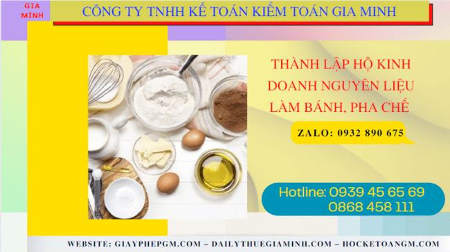 Thành lập hộ kinh doanh nguyên liệu làm bánh, pha chế tại Lai Châu 6 Hồ sơ thành lập hộ kinh doanh nguyên liệu làm bánh, pha chế gồm những gì tại Lai Châu