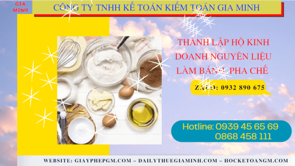 Thành lập hộ kinh doanh nguyên liệu làm bánh, pha chế tại Sơn La 6 Hồ sơ thành lập hộ kinh doanh nguyên liệu làm bánh, pha chế gồm những gì tại Sơn La