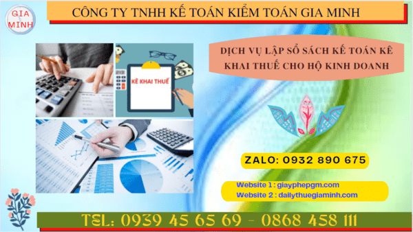 Dịch vụ lập sổ sách kế toán kê khai thuế cho hộ kinh doanh tại Thành Phố Hà Nội