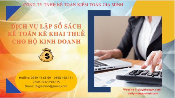 Dịch vụ lập sổ sách kế toán cho hộ kinh doanh tại TT Huế