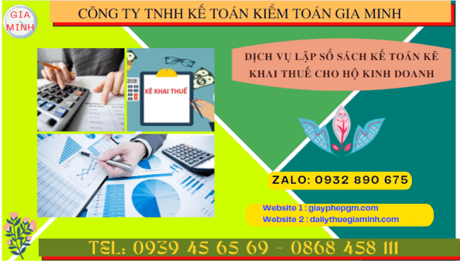 Dịch vụ lập sổ sách kế toán kê khai thuế cho hộ kinh doanh tại quận ninh kiều