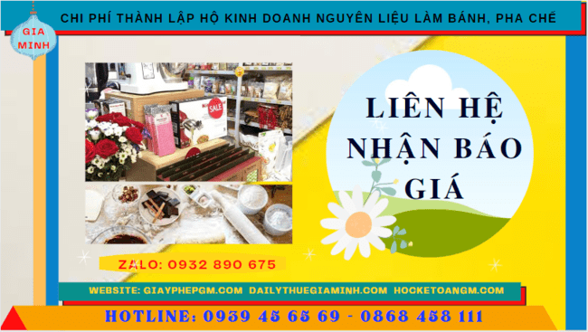 Thành lập hộ kinh doanh nguyên liệu làm bánh, pha chế tại lạng sơn 5 Chi phí dịch vụ thành lập hộ kinh doanh nguyên liệu làm bánh, pha chế Lạng Sơn