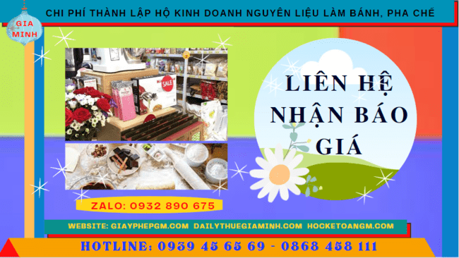 Thành lập hộ kinh doanh nguyên liệu làm bánh, pha chế tại phú thọ 5 Chi phí dịch vụ thành lập hộ kinh doanh nguyên liệu làm bánh, pha chế Phú Thọ