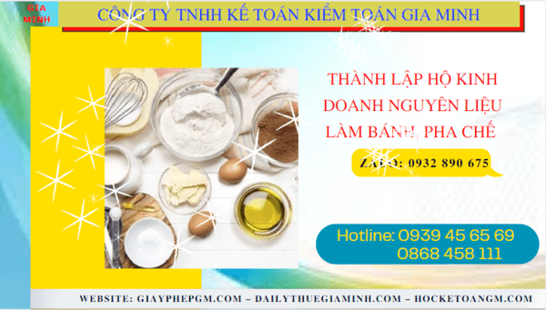 Hồ sơ thành lập hộ kinh doanh nguyên liệu làm bánh, pha chế gồm những gì tại Thành Phố Hưng Yên