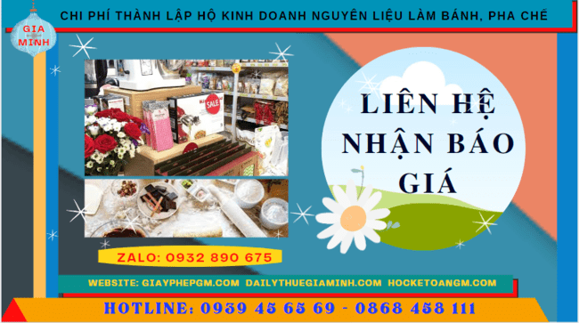 Chi phí dịch vụ thành lập hộ kinh doanh nguyên liệu làm bánh, pha chế Phú Quốc