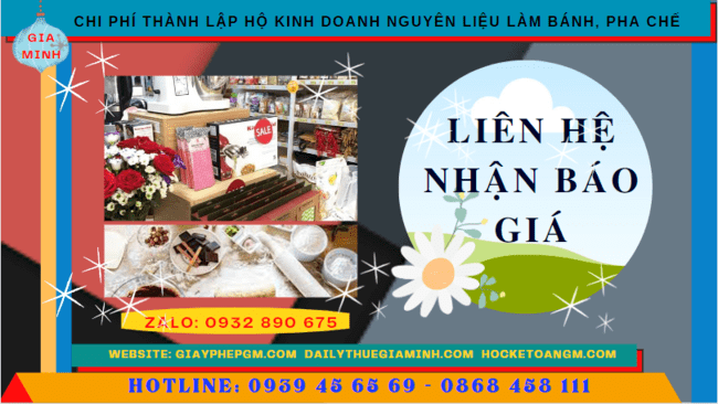 Thành lập hộ kinh doanh nguyên liệu làm bánh, pha chế tại nha trang 5 Chi phí dịch vụ thành lập hộ kinh doanh nguyên liệu làm bánh, pha chế Nha Trang
