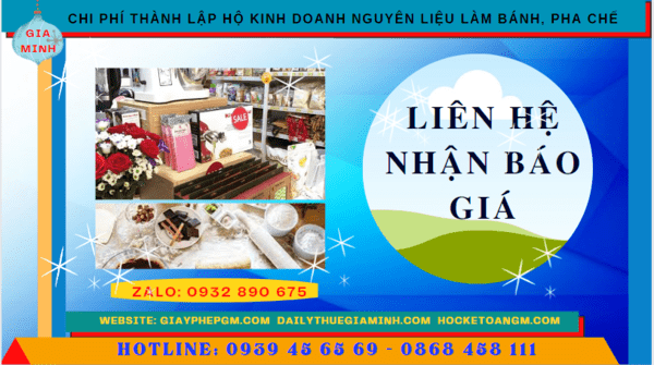 Thành lập hộ kinh doanh nguyên liệu làm bánh, pha chế tại tuyên quang 5 Chi phí dịch vụ thành lập hộ kinh doanh nguyên liệu làm bánh, pha chế Tuyên Quang