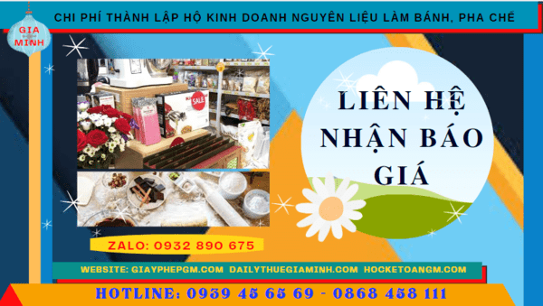 Thành lập hộ kinh doanh nguyên liệu làm bánh, pha chế tại yên bái 5 Chi phí dịch vụ thành lập hộ kinh doanh nguyên liệu làm bánh, pha chế Yên Bái