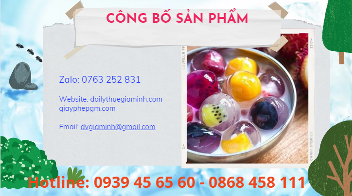 Thủ tục công bố sản phẩm thạch hoa quả 6 Dịch vụ công bố chất lượng thạch trái cây