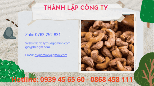 Điều kiện thành lập công ty chế biến hạt điều