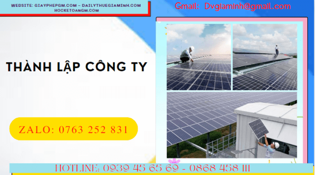 Thủ tục đăng ký kinh doanh bán điện năng lượng mặt trời