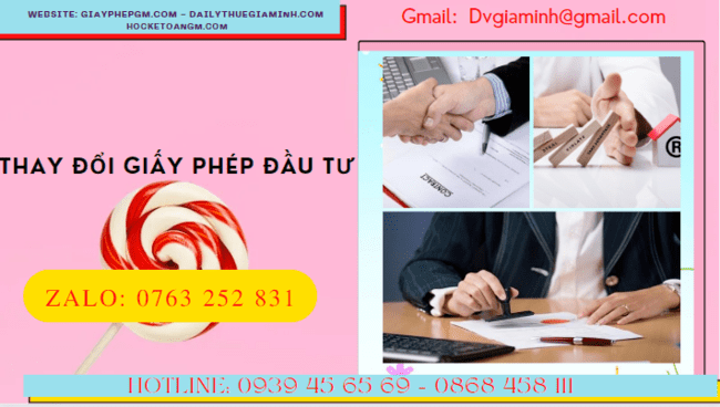 Dịch vụ thay đổi giấy phép đầu tư trọn gói chất lượng