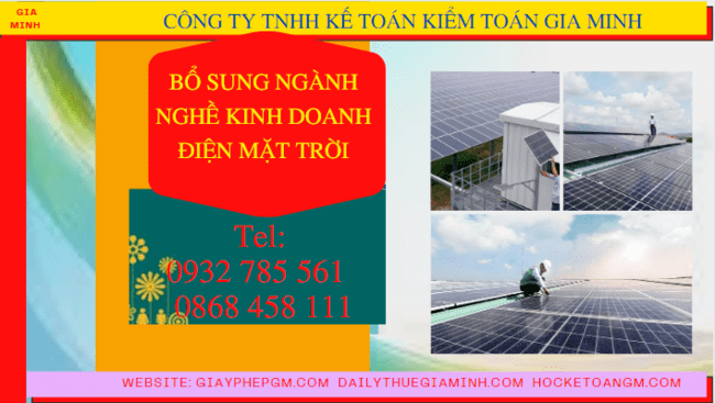 BỔ SUNG NGÀNH NGHỀ KINH DOANH ĐIỆN MẶT TRỜI 4 Hướng dẫn bổ sung mã ngành kinh doanh điện mặt trời