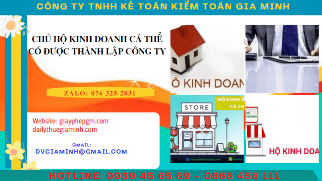 Chủ hộ kinh doanh cá thể được thành lập công ty không?