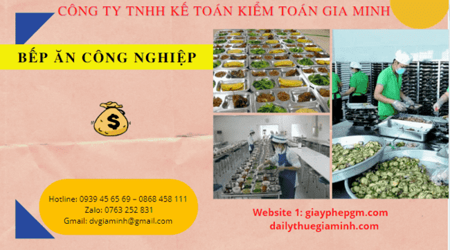 Thủ tục thành lập bếp ăn công nghiệp nhanh 