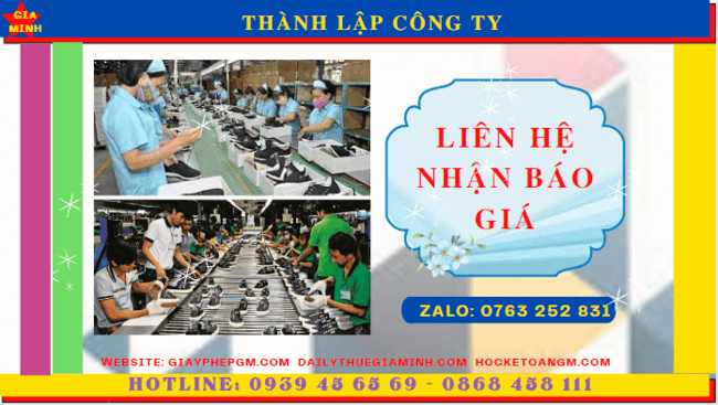 Thành lập công ty sản xuất giày dép 5 Chi phí thành lập công ty sản xuất giày dép