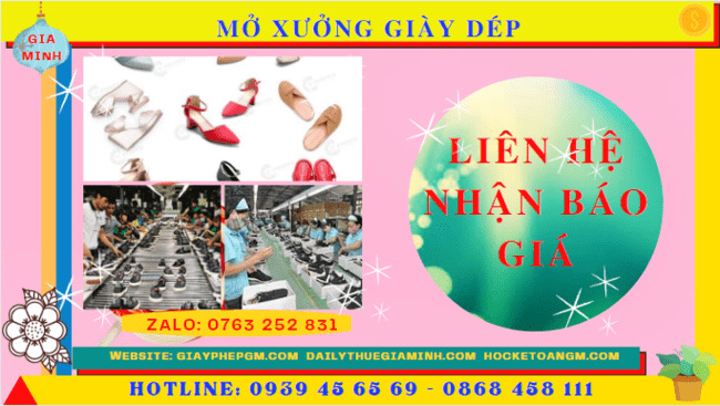 Thủ tục mở xưởng kinh doanh giày dép 13 Mở xưởng may gia công tốn bao nhiêu tiền