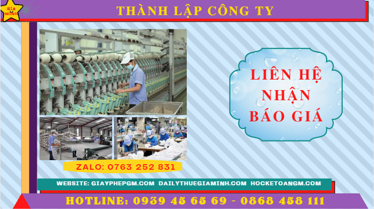 Thành lập công ty sản xuất sợi 11 Chi phí thành lập công ty sản xuất sợi