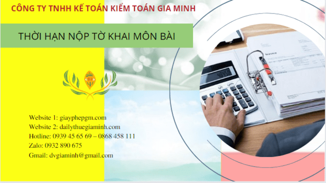 THỜI HẠN NỘP TỜ KHAI MÔN BÀI 6 Hướng dẫn nộp tờ khai môn bài
