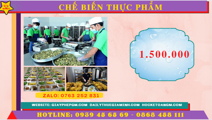 Dịch vụ trọn gói thành lập doanh nghiệp chế biến thực phẩm hết bao nhiêu tiền