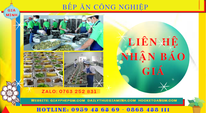 Chi phí trọn gói thành lập bếp ăn công nghiệp