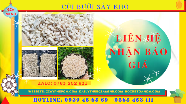 ĐĂNG KÝ CẤP MÃ SỐ MÃ VẠCH CÙI BƯỞI SẤY KHÔ 2 Chi phí đăng ký mã số mã vạch cùi bưởi sấy khô