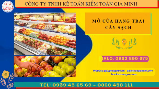 Chi phí dịch vụ mở cửa hàng trái cây sạch tại TP Đà Nẵng