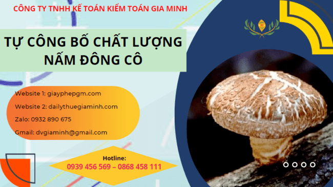 Công bố chất lượng nấm đông cô 6 Công bố tiêu chuẩn chất lượng nấm đông cô