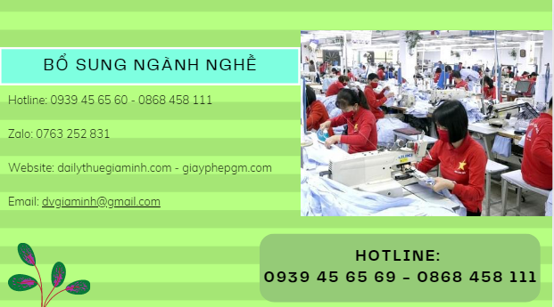 Bổ sung ngành nghề kinh doanh hàng may mặc 3 Mã ngành 4641 bán buôn vải, hàng may mặc