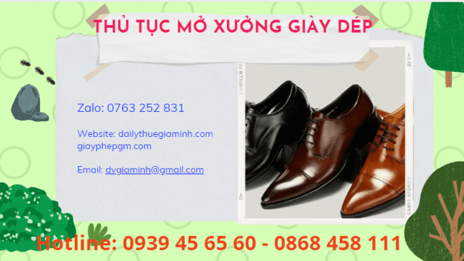 Thủ tục mở xưởng kinh doanh giày dép 14 Hướng dẫn xin giấy phép mở xưởng may gia công đơn giản