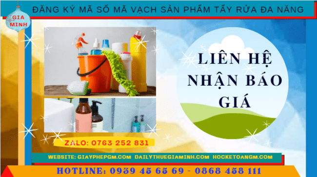 Đăng ký mã số mã vạch sản phẩm tẩy rửa đa năng 5 Đăng ký mã số vạch tẩy rửa đa năng hết bao nhiêu tiền?
