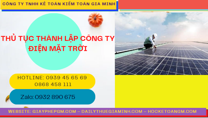 Hồ sơ thành lập công ty điện mặt trời