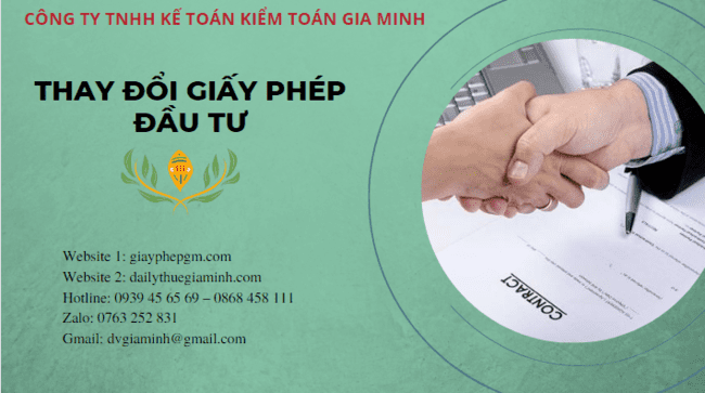 Thủ tục thay đổi giấy chứng nhận đầu tư mới nhất