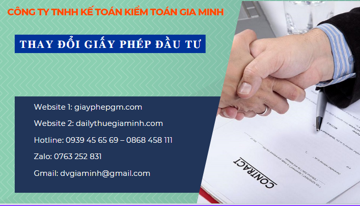 Thủ tục thay đổi giấy phép đầu tư mới nhất