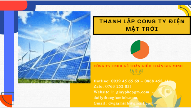 Thành lập công ty điện mặt trời 6 Hồ sơ thành lập công ty điện mặt trời