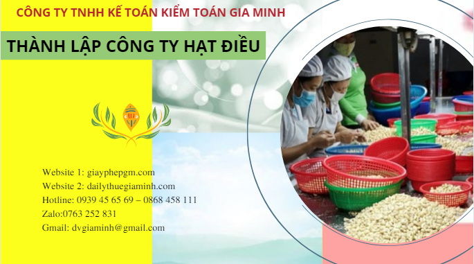 THÀNH LẬP CÔNG TY HẠT ĐIỀU 6 Cơ sở sản xuất hạt điều cần những giấy phép gì