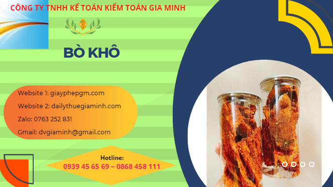 Xin giấy chứng nhận an toàn thực phẩm bò khô cần chuẩn bị những giấy tờ gì