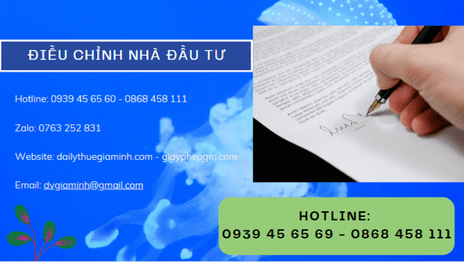 Điều chỉnh nội dung dự án đầu tư trong giấy chứng nhận đăng ký đầu tư
