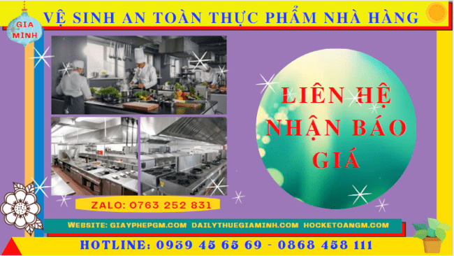 Xin giấy chứng nhận vệ sinh an toàn thực phẩm nhà hàng 5 Chi phí xin giấy chứng nhận vệ sinh an toàn thực phẩm nhà hàng