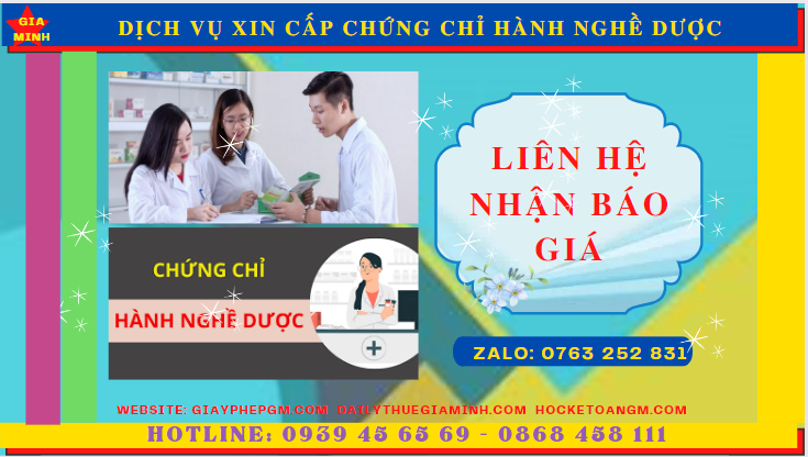 Bảng giá dịch vụ xin cấp chứng chỉ hành nghề dược tại Tphcm